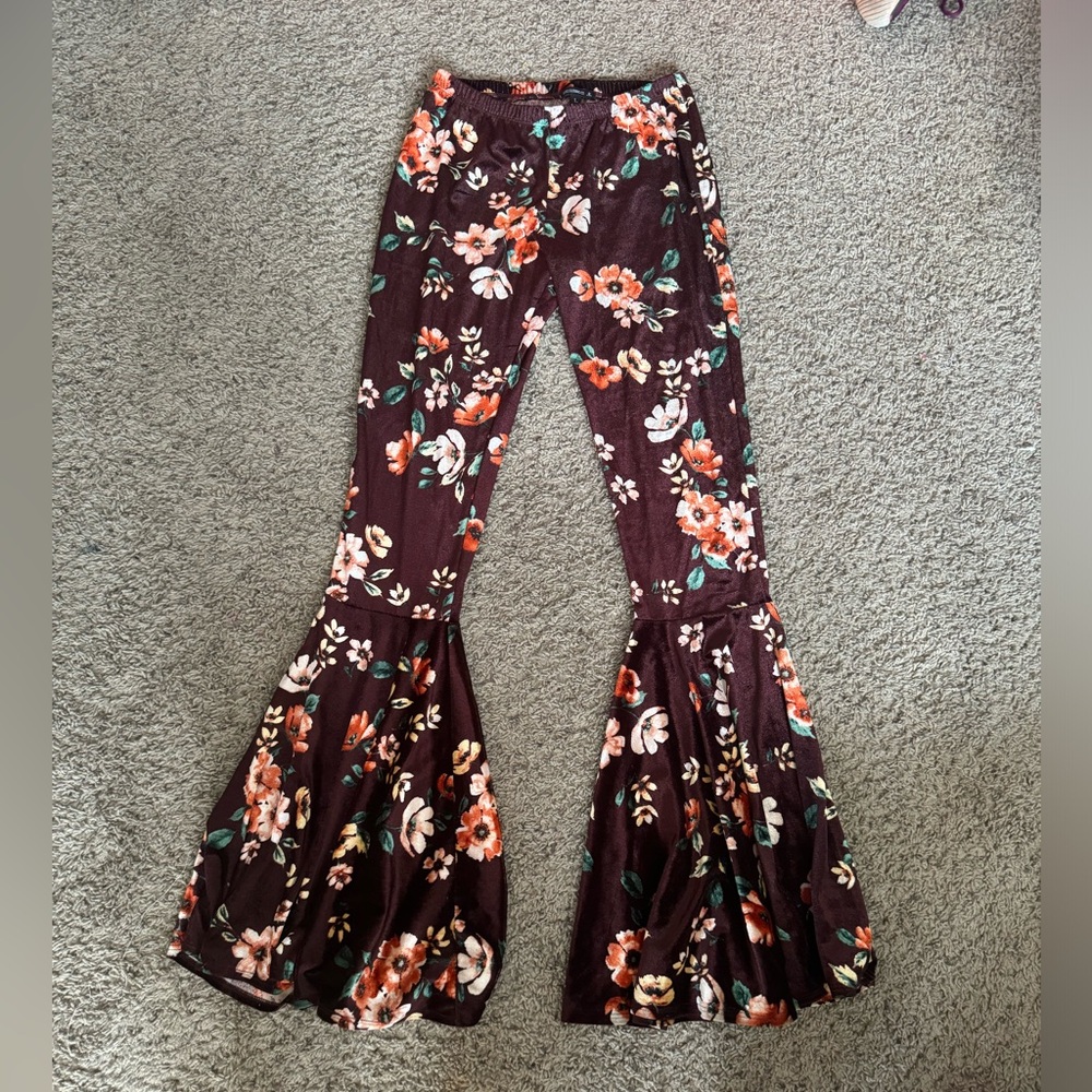 Brand new life clothing co velvet bellbottoms